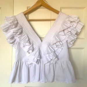 Zara Poplin Ruffle Top